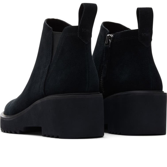 MAKE AN OFFER - TOMS Maude Suede Wedge Zip Boot - Picture 4 of 8